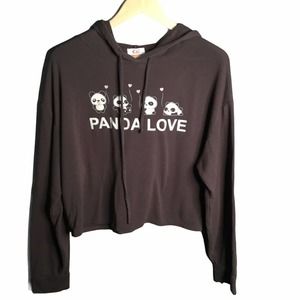 Cali Cropped Long Sleeve  Panda Hoodie